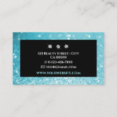 Elegant Luxe Blauwgroen Blauw Ombre Sparkling Diam Visitekaartje (Achterkant)