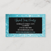 Elegant Luxe Blauwgroen Blauw Ombre Sparkling Glit Visitekaartje (Achterkant)