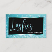 Elegant Luxe Blauwgroen Blauw Ombre Sparkling Glit Visitekaartje (Voorkant)