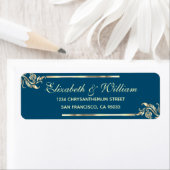 Elegant luxe Blue Return Address Label (Insitu)