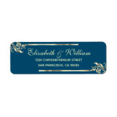 Elegant luxe Blue Return Address Label (Voorkant)