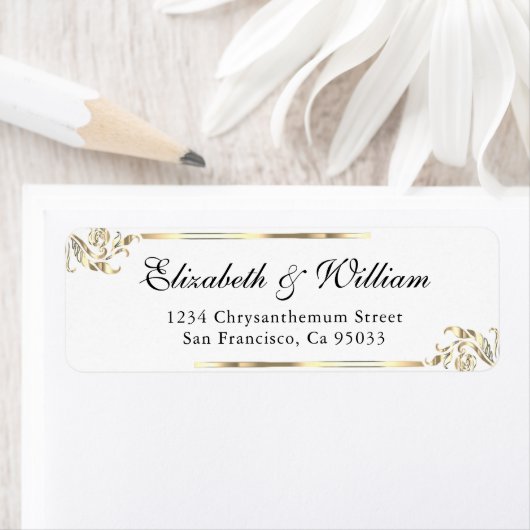 Elegant luxe Blue Return Address Label (Insitu)