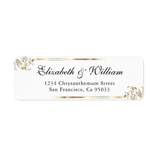 Elegant luxe Blue Return Address Label (Voorkant)