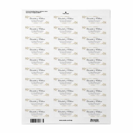 Elegant luxe Blue Return Address Label (Full Sheet)