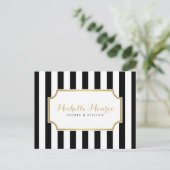 Elegant Luxe Bold Black and White Stripes Briefkaa Briefkaart (Staand voorkant)