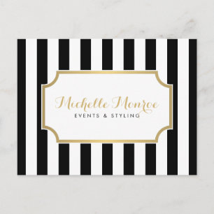 Elegant Luxe Bold Black and White Stripes Briefkaa Briefkaart