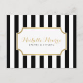 Elegant Luxe Bold Black and White Stripes Briefkaa Briefkaart (Voorkant)