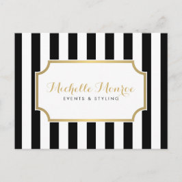 Elegant Luxe Bold Black and White Stripes Briefkaa Briefkaart