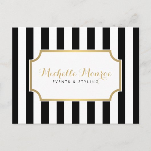 Elegant Luxe Bold Black and White Stripes Briefkaa Briefkaart (Voorkant)