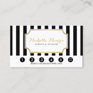 Elegant Luxe Bold Black and White Stripes Loyalty