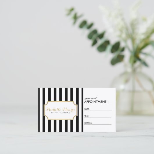 Elegant Luxe Bold Stripes Afspraakkaart Afsprakenkaartje (Staand voorkant)