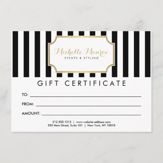 Elegant Luxe Bold Stripes Cadeaucertificaat (Voorkant)
