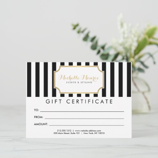Elegant Luxe Bold Stripes Cadeaucertificaat (Staand voorkant)