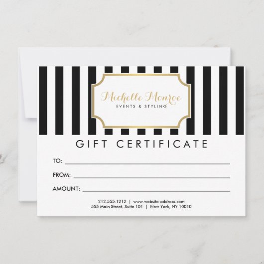 Elegant Luxe Bold Stripes Cadeaucertificaat (Voorkant)