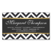 Elegant Luxe Chevron Pattern Gold Trim Magnetisch Visitekaartje (Voorkant)