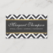 Elegant Luxe Chevron Pattern Gold Trim Visitekaartje (Voorkant)