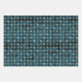 Elegant Luxe  Donker Blauwgroen Goud Folie Fluweel Inpakpapier Vel (Voorkant 2)