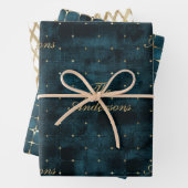 Elegant Luxe  Donker Blauwgroen Goud Folie Fluweel Inpakpapier Vel (In situ)