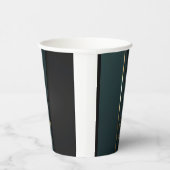 Elegant Luxe Donkergroen Goud Monogram Naam Papieren Bekers (Rechts)