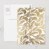 Elegant luxe douane voor goudfolie floral damask briefkaart (Voorkant / Achterkant)