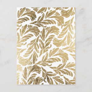 Elegant luxe douane voor goudfolie floral damask briefkaart