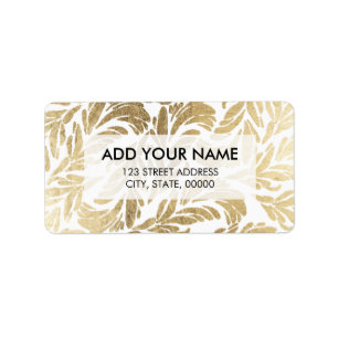 Elegant luxe douane voor goudfolie floral damask etiket
