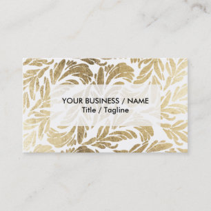 Elegant luxe douane voor goudfolie floral damask visitekaartje