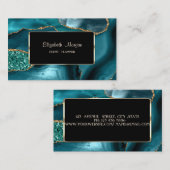 Elegant Luxe Emerald Green Glitter Lijst Visitekaartje (Voorkant / Achterkant)