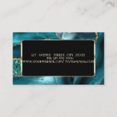 Elegant Luxe Emerald Green Glitter Lijst Visitekaartje (Achterkant)