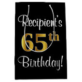 Elegant, luxe, Faux Gold Kijk 65e verjaardag Medium Cadeauzakje (Voorkant)