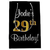 Elegant, luxe, Faux Gold Look 29e verjaardag Medium Cadeauzakje (Voorkant)