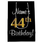Elegant, Luxe, Faux Gold Look 44e verjaardag Medium Cadeauzakje (Achterkant)