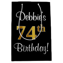 Elegant, Luxe, Faux Gold Look 74e verjaardag