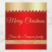 Elegant,Luxe,Gepersonaliseerde Kerstmis Wijn Etiket (Enkel label)