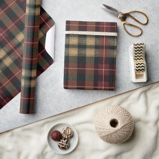 Elegant luxe geruite kerstcadeauverpakkings papier (Crafts)