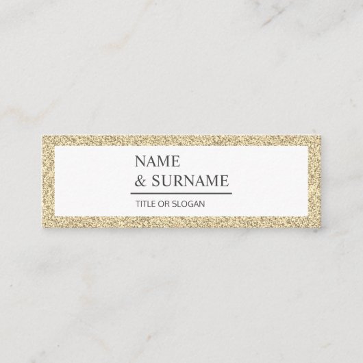 Elegant Luxe GlitterGold Social Mini Visitekaartje (Voorkant)