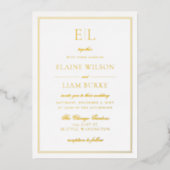 Elegant Luxe Gold Calligrafie Modern Wedding Foi Folie Uitnodiging (Voorkant)