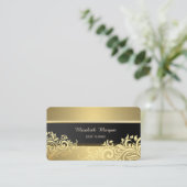 Elegant Luxe Gold Floral Visitekaartje (Staand voorkant)