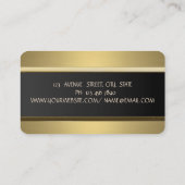 Elegant Luxe Gold Floral Visitekaartje (Achterkant)