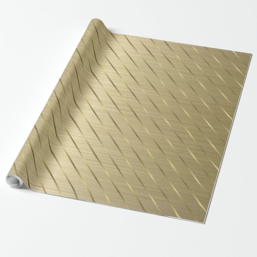 Elegant luxe Gold Striped Wrapping Paper Cadeaupapier (Uitgerold)