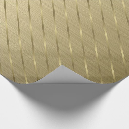 Elegant luxe Gold Striped Wrapping Paper Cadeaupapier (Hoek)