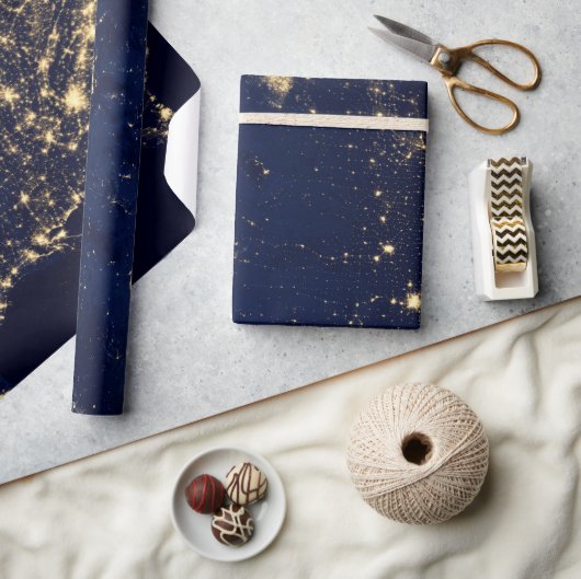 Elegant luxe goud & blauw cadeaupapier (Crafts)