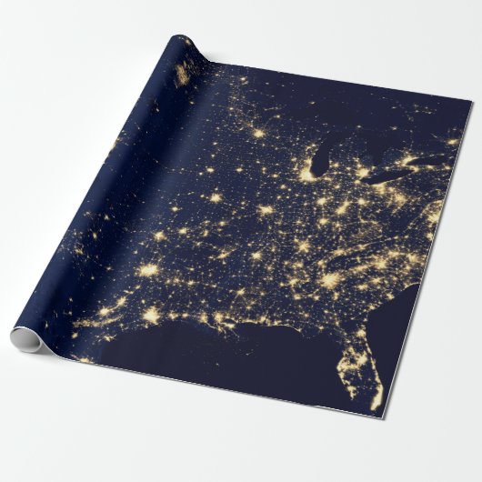 Elegant luxe goud & blauw cadeaupapier (Uitgerold)