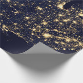 Elegant luxe goud & blauw cadeaupapier (Hoek)