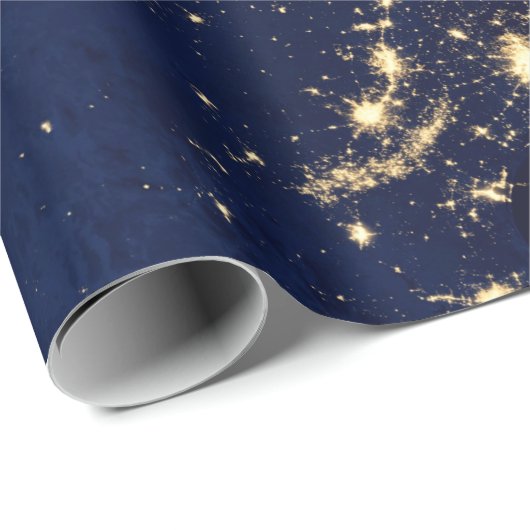 Elegant luxe goud & blauw cadeaupapier (Rol Hoek)