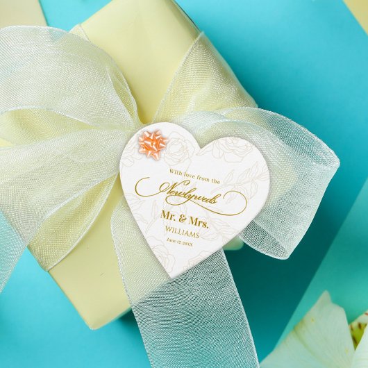 Elegant Luxe Goud Bloemen Bruiloft Dank u Bedankjes Labels