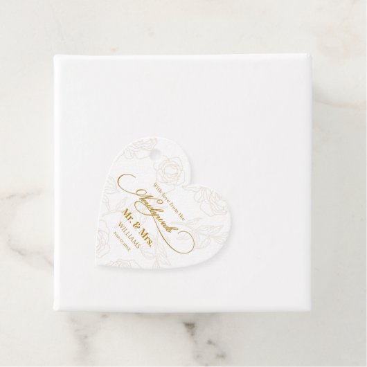 Elegant Luxe Goud Bloemen Bruiloft Dank u Bedankjes Labels (In situ)