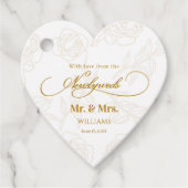 Elegant Luxe Goud Bloemen Bruiloft Dank u Bedankjes Labels (Voorkant)