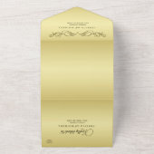 Elegant Luxe Goud  bruiloft All In One Uitnodiging (Buitenkant)