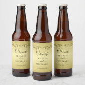 Elegant Luxe Goud bruiloft Bier Etiket (Flessen)
